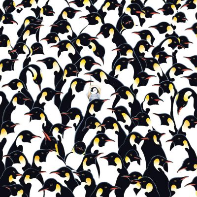 TDC Games World's Most Difficult Jigsaw Puzzle - Penguins - 500 pieces - Double Sided with one side turned 90 degrees - 15 inches when assembled Image 1