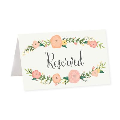 Tea Party Floral Reserved Table Tent Image 1