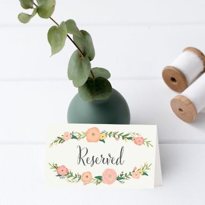Tea Party Floral Reserved Table Tent Image 1