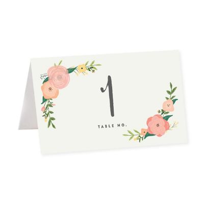 Tea Party Floral Table Numbers Tent Image 1