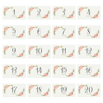 Tea Party Floral Table Numbers Tent Image 1