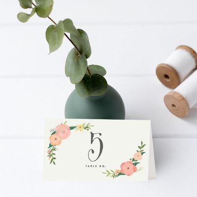Tea Party Floral Table Numbers Tent Image 2
