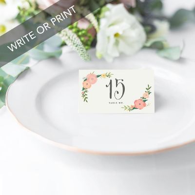 Tea Party Floral Table Numbers Tent Image 3