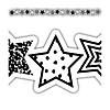 Teacher Created Resources Black and White Stars Die-Cut Border Trim, 35 Feet Per Pack, 6 Packs Image 1