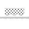 Teacher Created Resources Black Polka Dots on White Scalloped Border Trim, 35 Feet Per Pack, 6 Packs Image 1