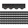 Teacher Created Resources Black Sparkle Scalloped Border Trim, 35 Feet Per Pack, 6 Packs Image 1