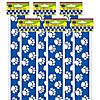 Teacher Created Resources Blue with White Paw Prints Border Trim, 35 Feet Per Pack, 6 Packs Image 1