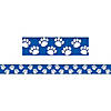 Teacher Created Resources Blue with White Paw Prints Border Trim, 35 Feet Per Pack, 6 Packs Image 1