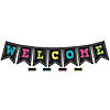 Teacher Created Resources Chalkboard Brights Pennants Welcome Bulletin Board Display, Pack of 2 Image 1