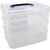 Teacher Created Resources Clear Stackable Storage Containers - 3 Tiers - Pack of 3 Image 1