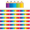 Teacher Created Resources Colored Pencils Die-Cut Border Trim, 35 Feet Per Pack, 6 Packs Image 1