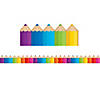 Teacher Created Resources Colored Pencils Die-Cut Border Trim, 35 Feet Per Pack, 6 Packs Image 1