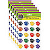 Teacher Created Resources Colorful Paw Print Stickers Valu-Pak, 260 Pieces Per Pack, 6 Packs Image 1