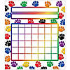 Teacher Created Resources Colorful Paw Prints Incentive Charts, 5.25" x 6", 36 Sheets Per Pack, 6 Packs Image 1