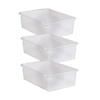 Teacher Created Resources&#174; Large Plastic Storage Bin, Clear, Pack of 3 Image 1