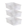 Teacher Created Resources&amp;#174; Large Plastic Storage Bin, Clear, Pack of 3 Image 1
