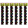Teacher Created Resources Multicolor Dots on Black Scalloped Border Trim, 35 Feet Per Pack, 6 Packs Image 1