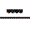 Teacher Created Resources Multicolor Dots on Black Scalloped Border Trim, 35 Feet Per Pack, 6 Packs Image 1