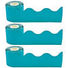 Teacher Created Resources Teal Scalloped Rolled Border Trim, 50 Feet Per Roll, Pack of 3 Image 1