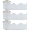 Teacher Created Resources White Scalloped Rolled Border Trim, 50 Feet Per Roll, Pack of 3 Image 1