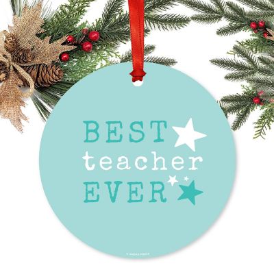 Teacher Metal Ornament, Best Ever Image 1