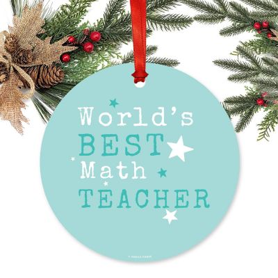 Teacher Metal Ornament, Best Math Image 1