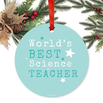 Teacher Metal Ornament, Best Science Image 1