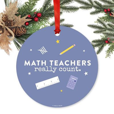 Teacher Metal Ornament, Math Counts Image 1