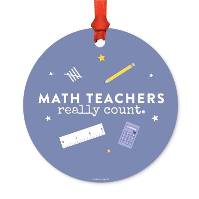 Teacher Metal Ornament, Math Counts Image 1