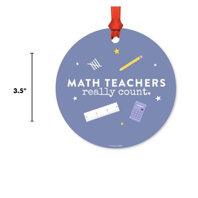 Teacher Metal Ornament, Math Counts Image 2