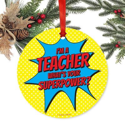 Teacher Metal Ornament, Superpower Image 1
