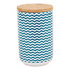Teal Chevron Ceramic Treat Canister Image 1