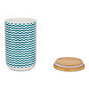Teal Chevron Ceramic Treat Canister Image 1
