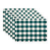 Teal Heavyweight Check Fringed Placemat (Set Of 6) Image 1