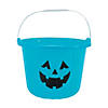 Teal Jack-O&#8217;-Lantern BPA-Free Plastic Buckets - 24 Pc. Image 1