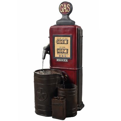Teamson Home Outdoor Vintage Gas Station Waterfall Fountain, Multicolor Image 1