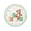 Teddy Bear Paper Dinner Plates with Green Trim - 8 Ct. Image 1