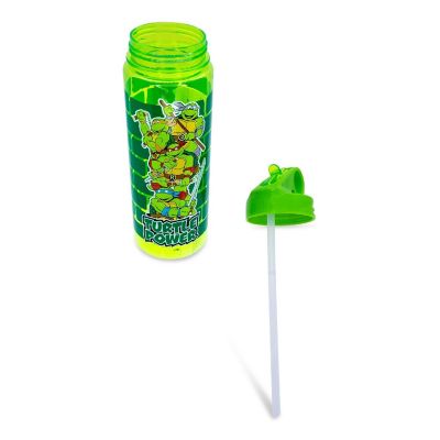 Teenage Mutant Ninja Turtles Water Bottle With Flip-Up Straw  Holds 20 Ounces Image 2