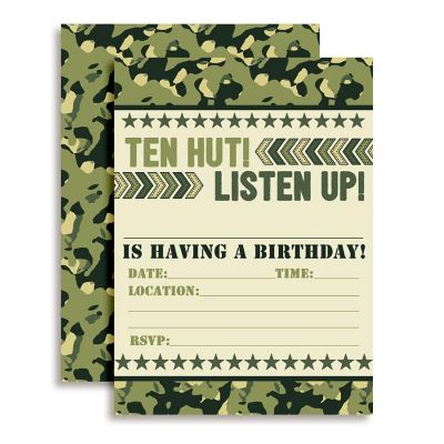 Ten Hut! Army Invitations 40pc. by AmandaCreation Image 1