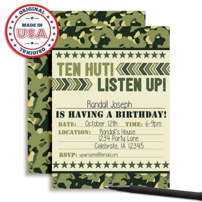Ten Hut! Army Invitations 40pc. by AmandaCreation Image 2