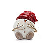 Terra Cotta Snowman With Santa Hat Figurine (Set Of 3) 4"H, 6"H, 8.5"H Terra Cotta Image 3