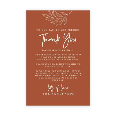 Terracotta Wedding TY Card 4x6IN 56PC Image 1
