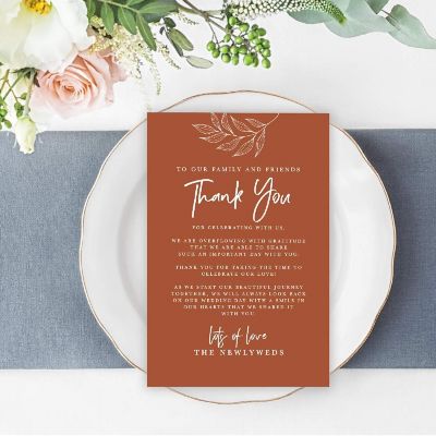 Terracotta Wedding TY Card 4x6IN 56PC Image 1