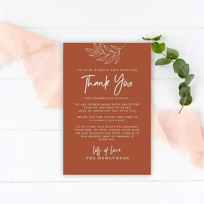 Terracotta Wedding TY Card 4x6IN 56PC Image 2