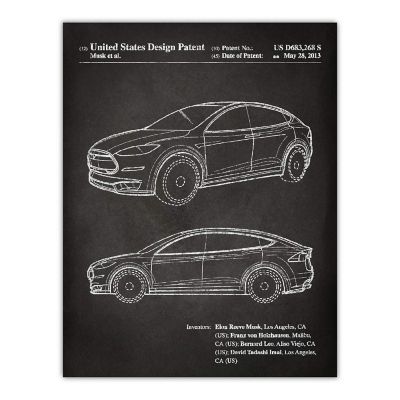 Tesla Model S Patent Poster 8.5x11in Image 1