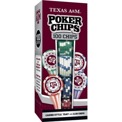 Texas A&amp;M Aggies 100 Piece Poker Chips Image 1
