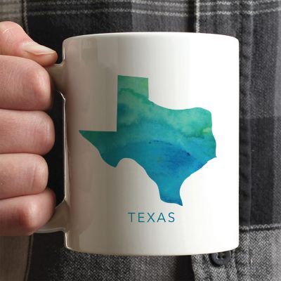 Texas Aqua Blue Water Ceramic Mug Image 1
