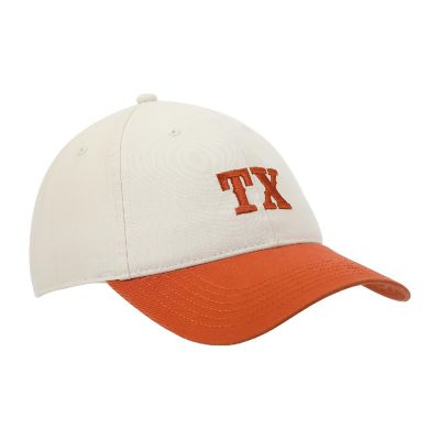 Texas Orange &amp; White Washed Poplin Unstructured Baseball Cap Image 2