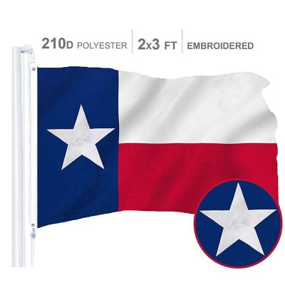 Texas State Flag 210D Embroidered Polyester 2X3 Ft Image 1