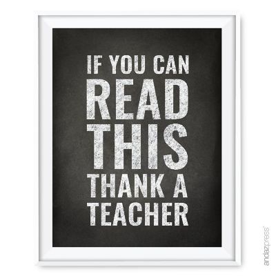 Thank a Teacher Chalkboard Print, 1-Pack Image 1